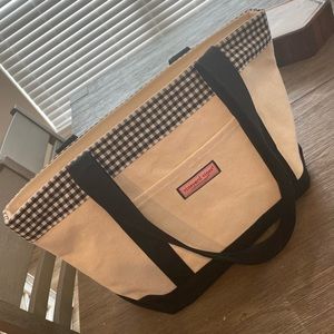 Vineyard Vines Canvas tote Black&White Plaid